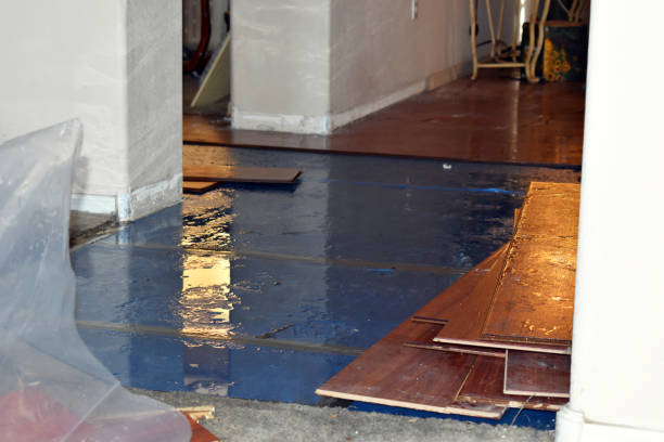 Professional Flood Damage Restoration technician working in Yorktown, TX